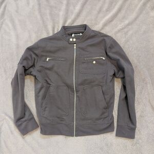 Carbon Black Dark Grey Full Zip Sweater
